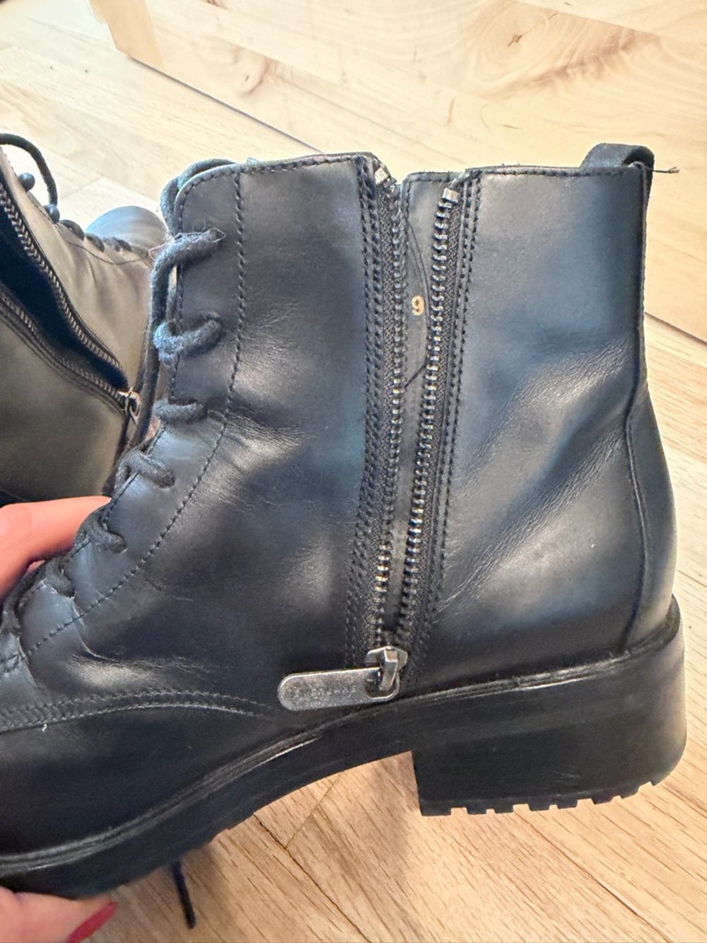 Everlane Black Leather Lace-Up Combat Boots - Picture 5 of 5